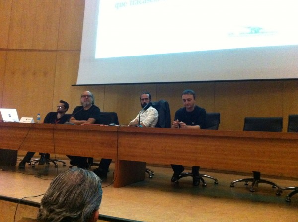 Toni Segarra, Jorge Martínez, Rafa Bonichón e Ignasi Giró en la Universidad de Alicante.